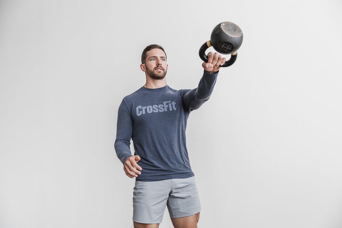 Nobull Crossfit® Men's Long Sleeves Navy | Australia (DT6102)